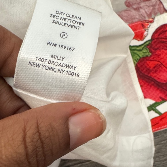 NWT MILLY Nia Peony A-Line Midi Dress size 10 red and white - Picture 10 of 13